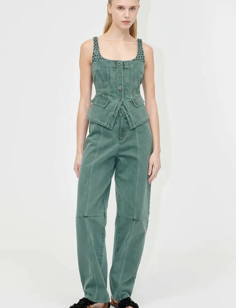 2393 Denim, Scoopneck Pockets Vest - Jeansvästar