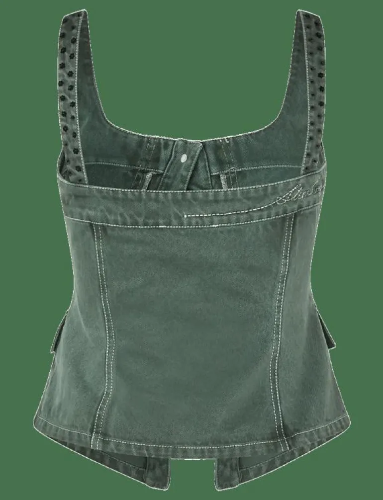 2393 Denim, Scoopneck Pockets Vest - Jeansvästar
