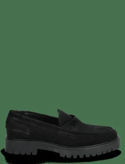 Aaron Penny Loafer - Black Suede - Loafers