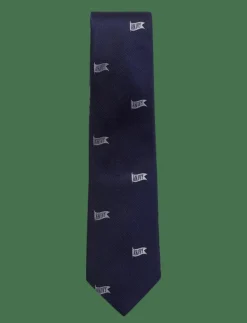 Allover Navy AN IVY Flag Silk Tie - Slipsar