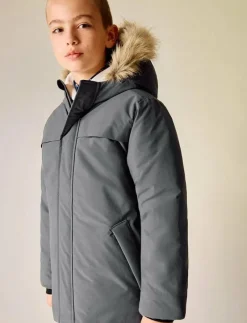 Anorak with shearling-effect hood - Anorak