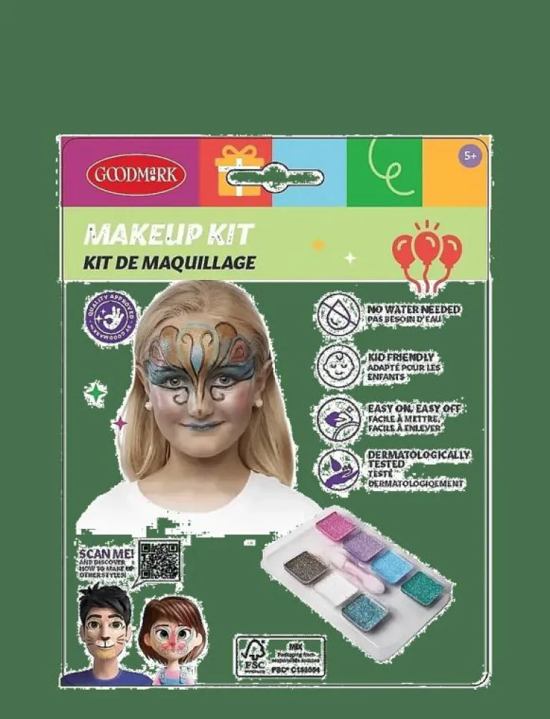 Ansiktsfärgset glitter och pensel - Smink