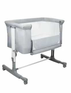 Asalvo Bedside Crib Mini Calm, Grey - Spjälsängar