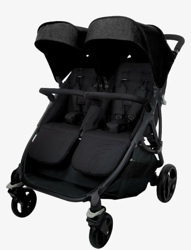 Asalvo Stroller Double Bro, Black - Barnvagnar