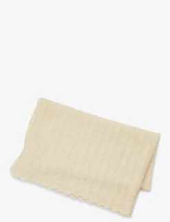 Baby blanket, fish bone knit, off. White WOOL - Babyfilt