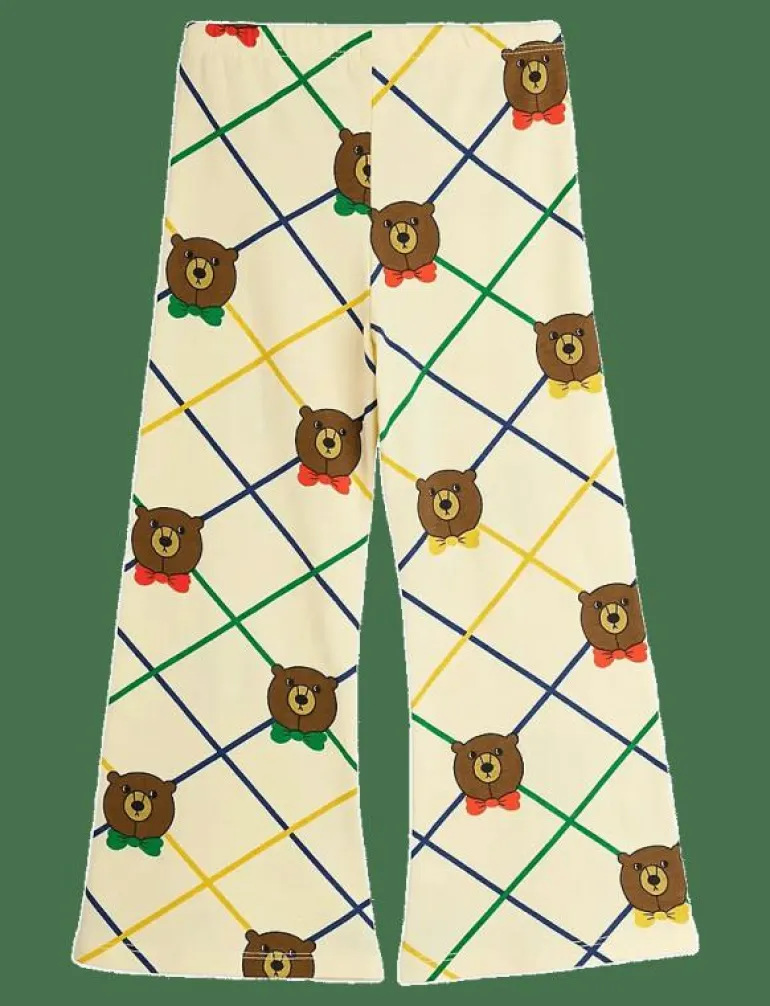 Bear check aop flared trousers - Byxa
