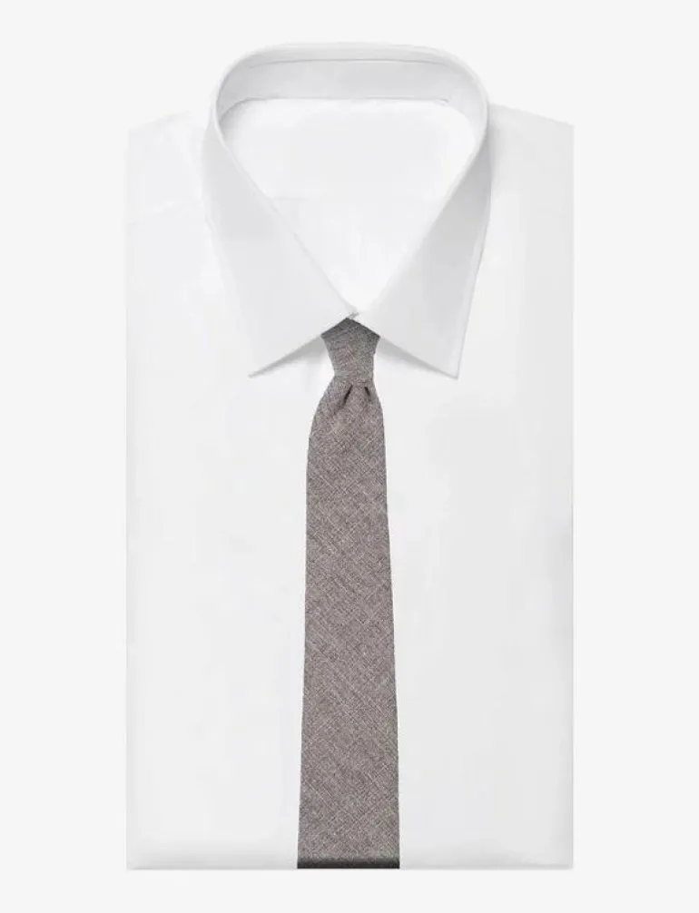 Beige Textured Tie - Slipsar