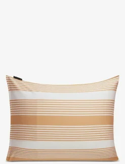 Beige/White Striped Cotton Sateen Pillowcase - Örngott