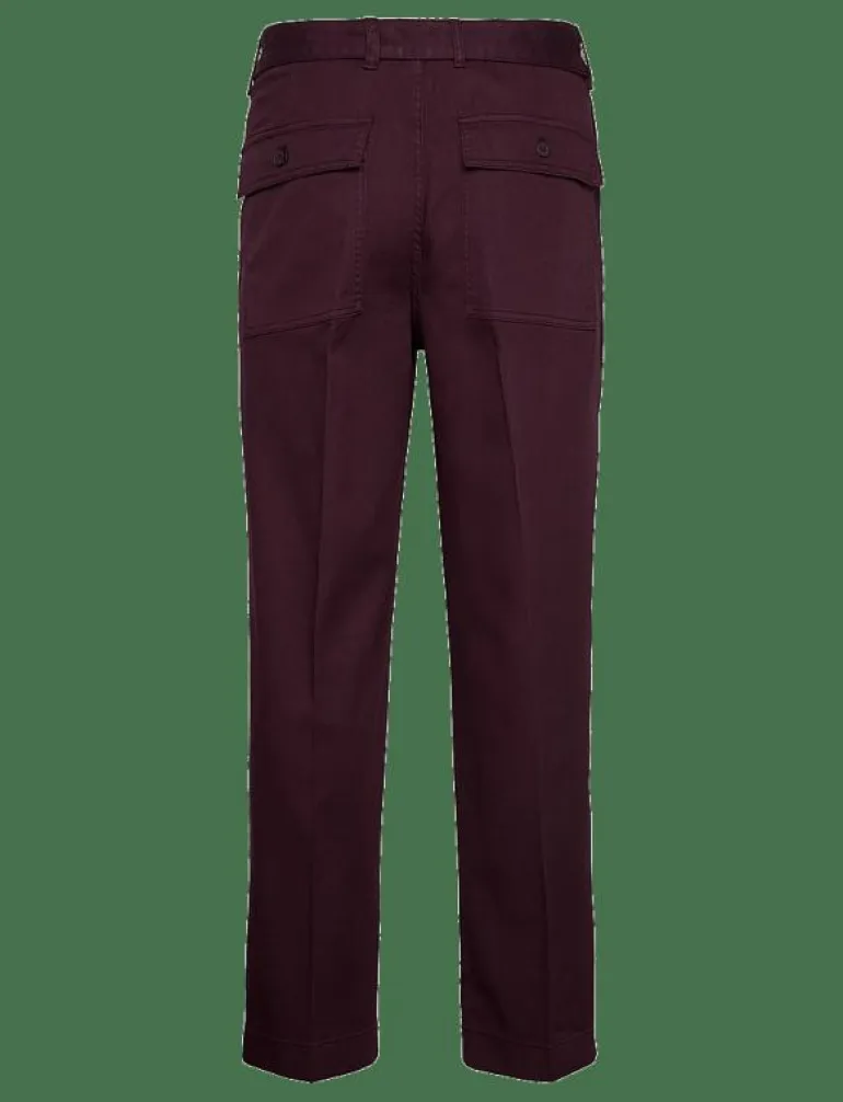 BELTED PLEAT CHINOS - Chinos