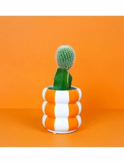 Blomkruka i keramik Floats, orange,12 cm - Krukor