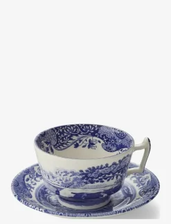 Blue Italian Breakfast Cup & Saucer 4-pack - Tekoppar
