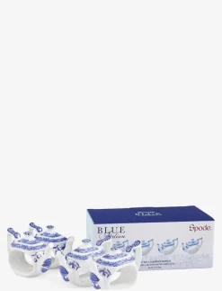 Blue Italian Teapot Napkin Rings - Set of 4 - Servettringar & Servettställ