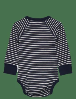 Body L.S Navy beige stripe - Långärmad bodysuit