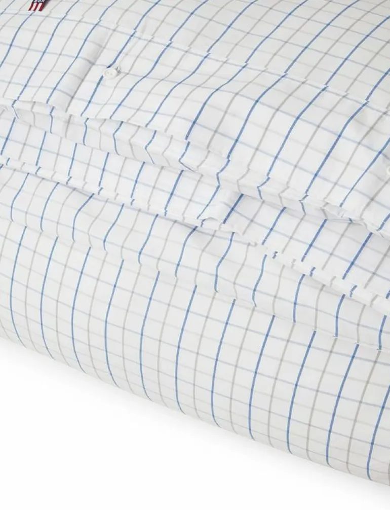Checked Cotton Poplin Duvet Cover - Påslakan