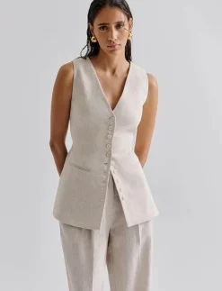 Cielo Linen Vest - Kavajer