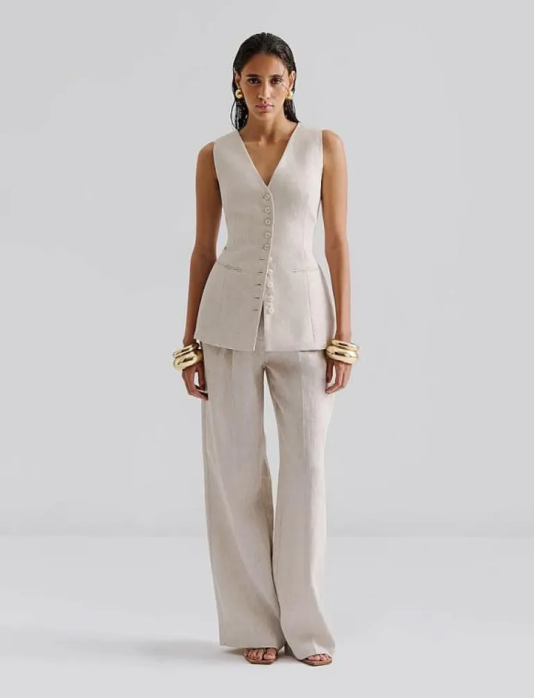 Cielo Linen Vest - Kavajer