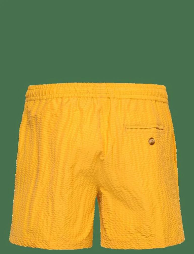 Classic Swim Shorts Yellow Seersucker - Badbyxor