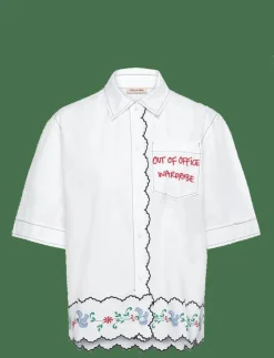 Coloured Embroidered Oversized Shir - Kortärmade skjortor