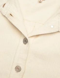 Corduroy shirt with belt - Långärmade
