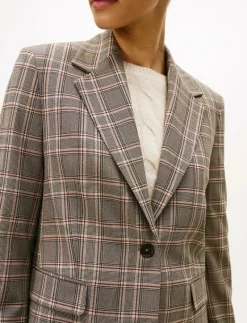 CORE CHECK REG STRAIGHT BLAZER - Enkelknäppta kavajer