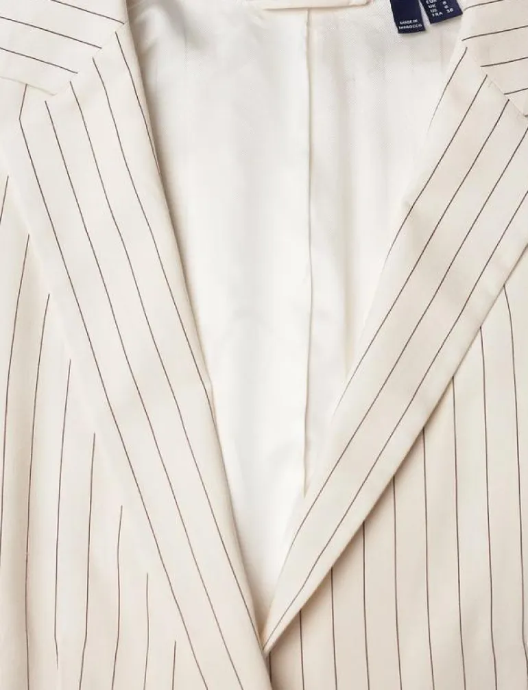 D2. PINSTRIPE BELTED BLAZER - Kavajer med skärp