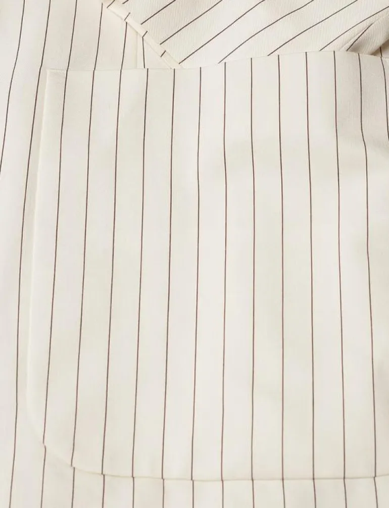 D2. PINSTRIPE BELTED BLAZER - Kavajer med skärp