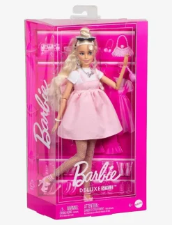 Deluxe Style Doll #3 in Pastel Pink core Dress with Oversized Bow, Blond Hair - Dockor