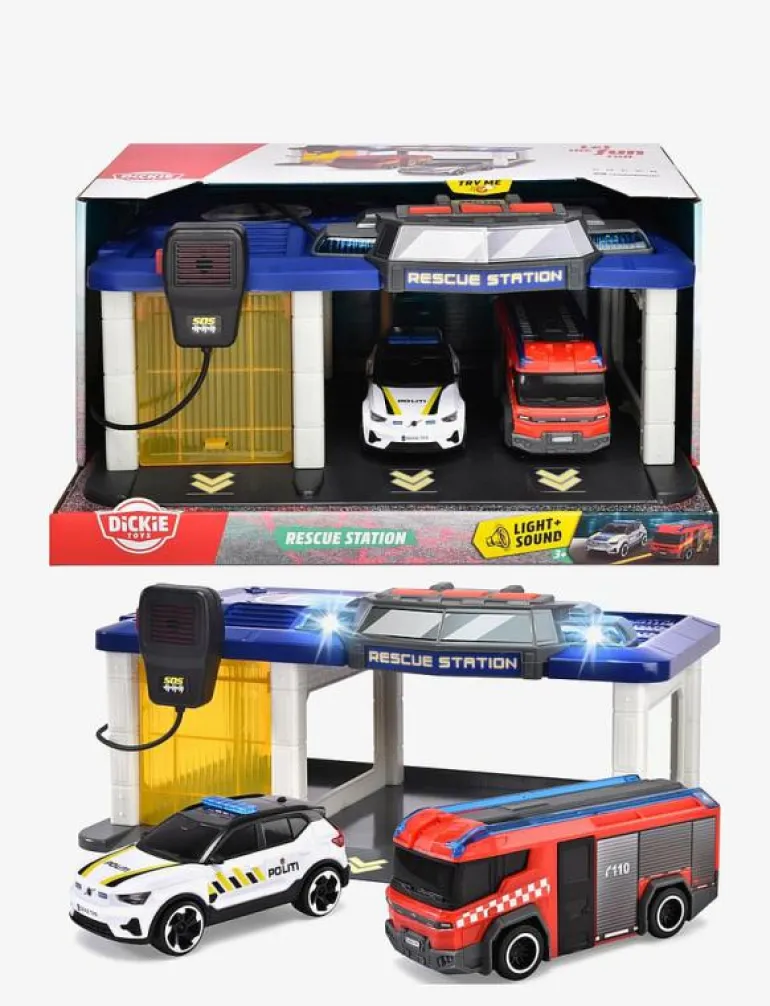 Dickie Toys Norwegian Rescue Station with 2 Vehicles - Leksaksbil