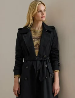 Double-Breasted Belted Trench Coat - Trenchcoats