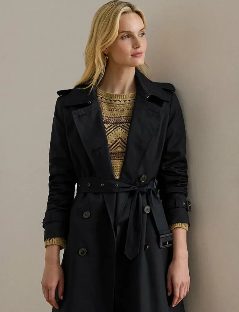 Double-Breasted Belted Trench Coat - Trenchcoats