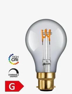 e3 LED Vintage A60 B22 Spiral Dimmable Plastic - Glödlampor
