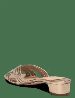 Fay Metallic Leather Multistrap Sandal - Platta mules