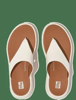 F-MODE LEATHER FLATFORM TOE-POST SANDALS - Sandaler