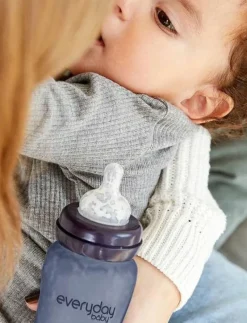 Glass Baby Bottle Heat Sensing Healthy + Blueberry 240ml - Nappflaskor
