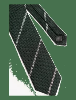 Green White Striped Grenadine Tie - Slipsar