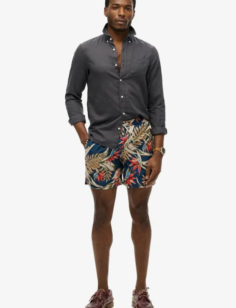 HAWAIIAN PRINT 16 SWIM SHORT - Badbyxor