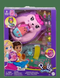 Hedgehog Mom & Baby Purse Playset with 2 Dolls & 16 Accessories Including Pets - Lekset
