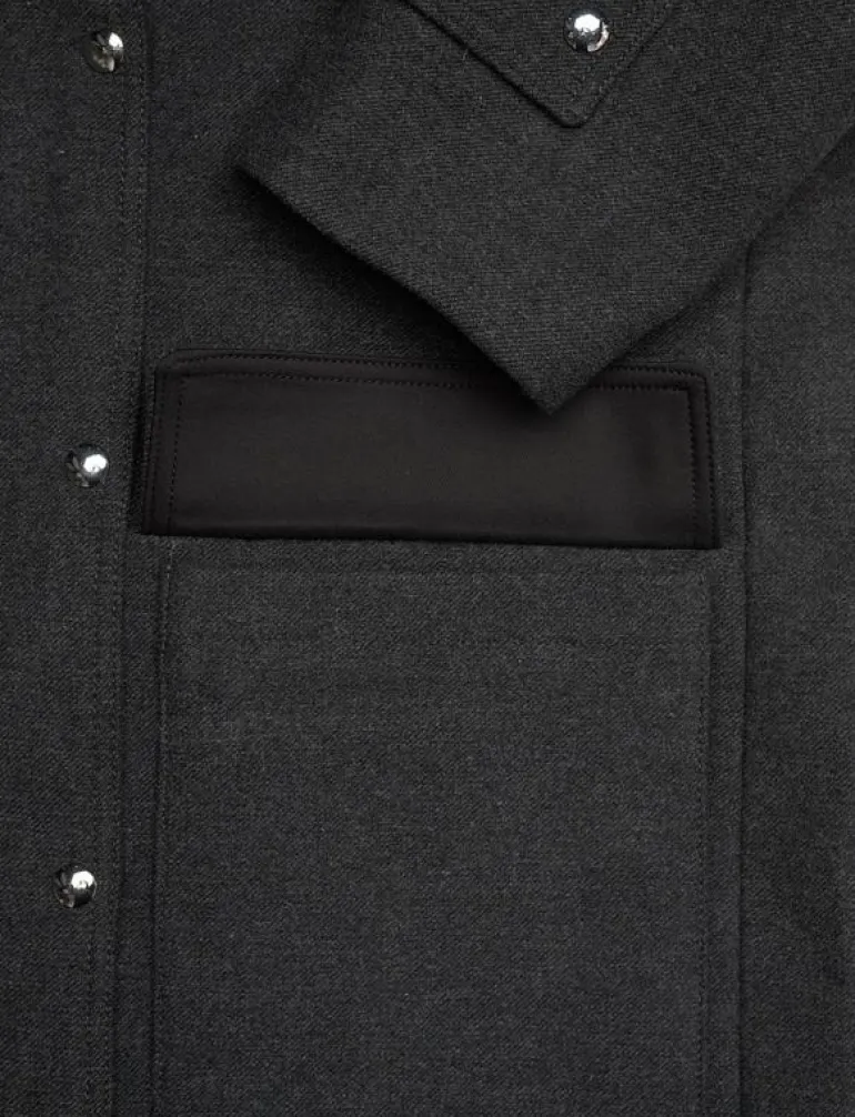 High neck midi wool coat - Ullkappor