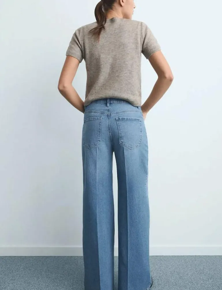 High-waisted wide leg jeans - Vida byxor