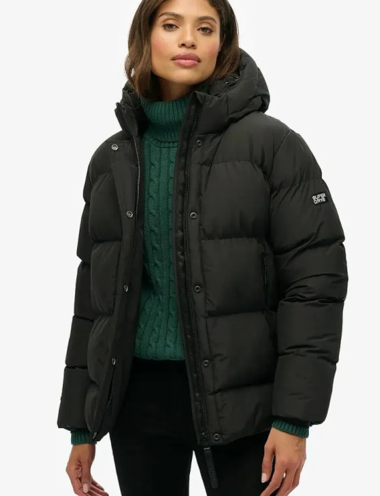 HOODED 5 BAFFLE SPORTS PUFFER - Dun- & vadderade jackor