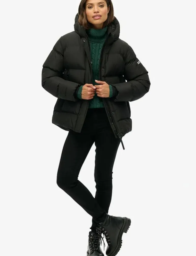 HOODED 5 BAFFLE SPORTS PUFFER - Dun- & vadderade jackor