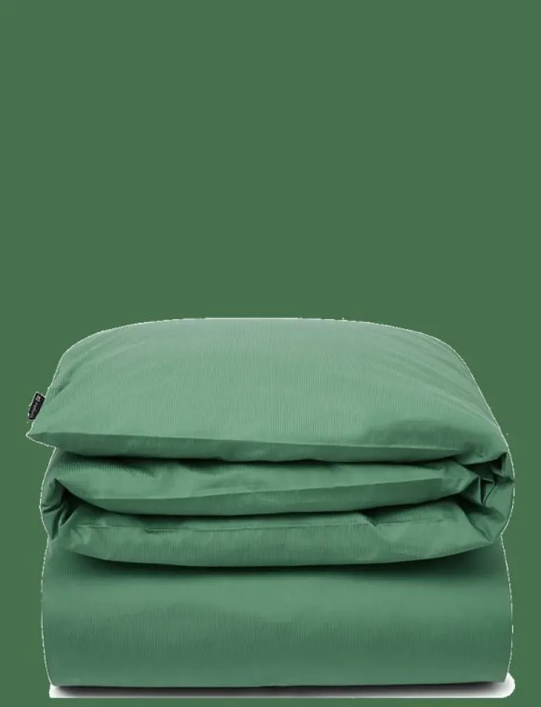 Ivy Green Striped Cotton Poplin Duvet Cover - Påslakan