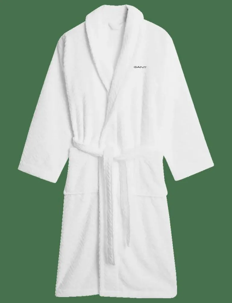 JACQUARD HERRINGBONE ROBE - Morgonrock
