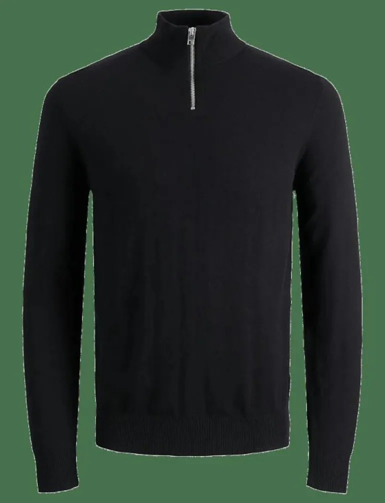 JJEEMIL KNIT HALF ZIP NOOS - Stickat