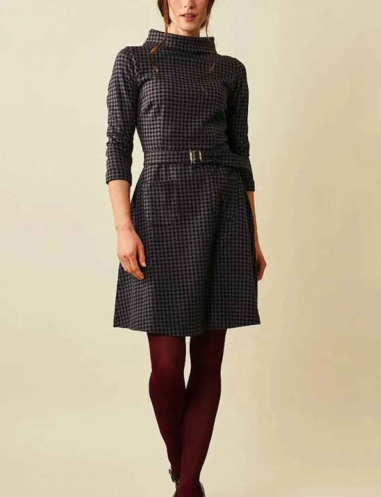 Kim Houndstooth Dress - Midiklänningar