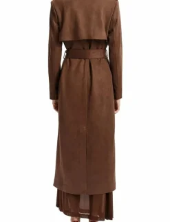 KIRA VEGAN SUEDE TRENCH COAT - Trenchcoats