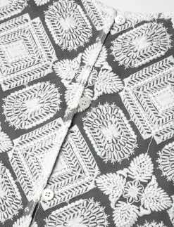 LEJSE BLOUSE WHITE EMBROIDERY - Kortärmade blusar