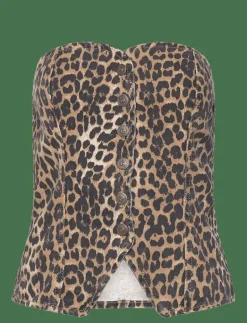 Leopard-print corset top - Linnen