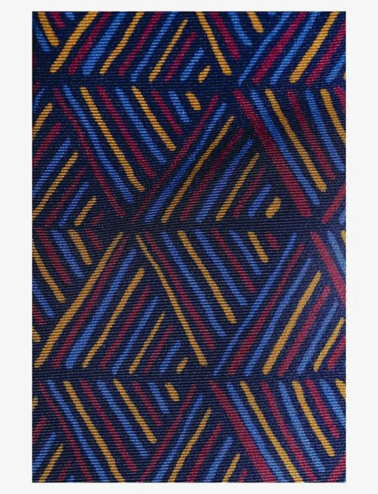 Malik Navy Burgundy Blue Silk Tie - Slipsar