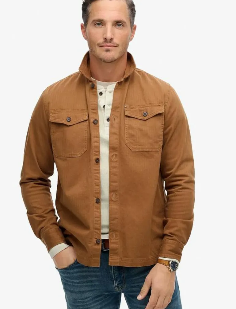 MERCHANT HERRINGBONE OVERSHIRT - Jackor & rockar